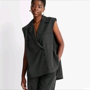 Future Collective Nylon Button-Down Shirt - Black Size M